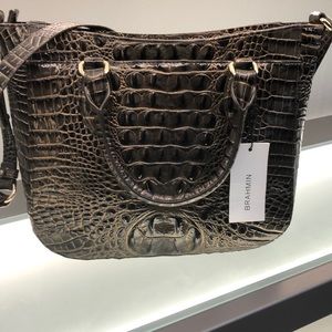 Graphite midsize Crossbody textured leather